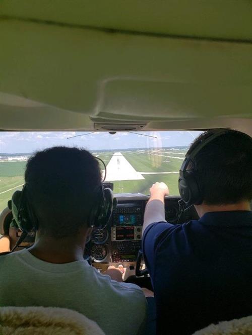 Channing Gray, Vice President of our STEAM Club piloting the Skywalk in Chicago 