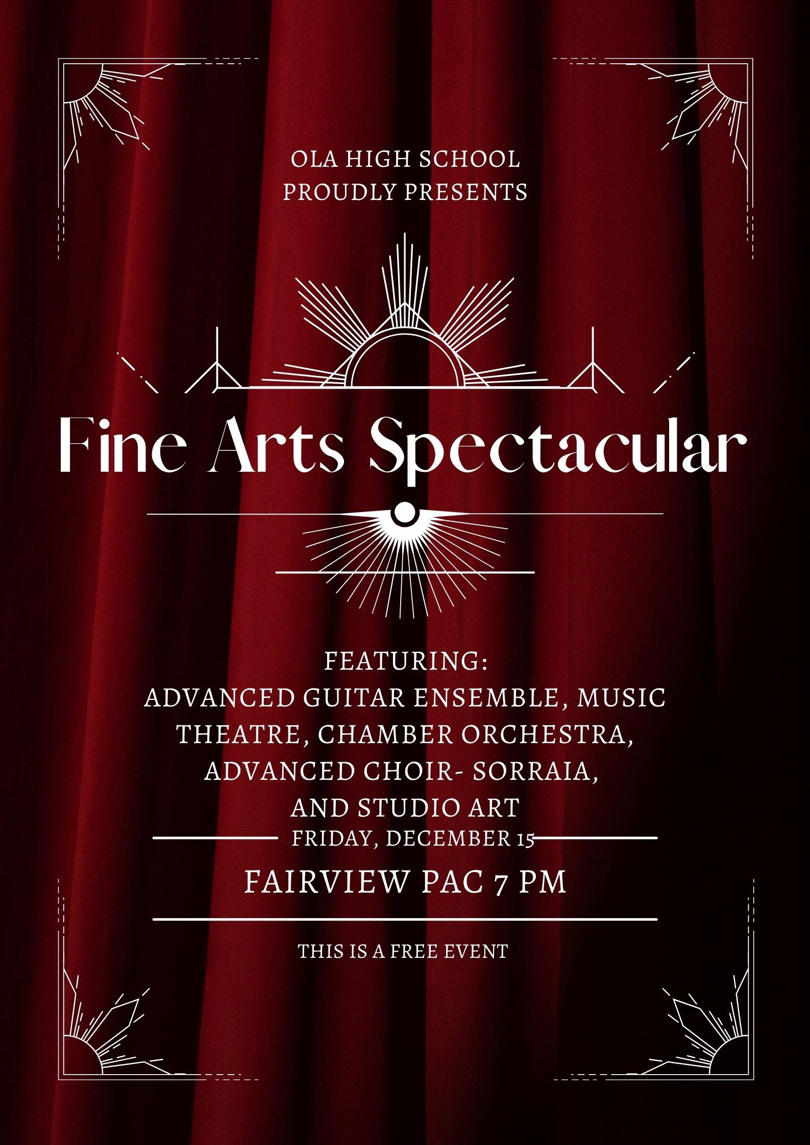 Fine Arts Spectacular Program Page 1