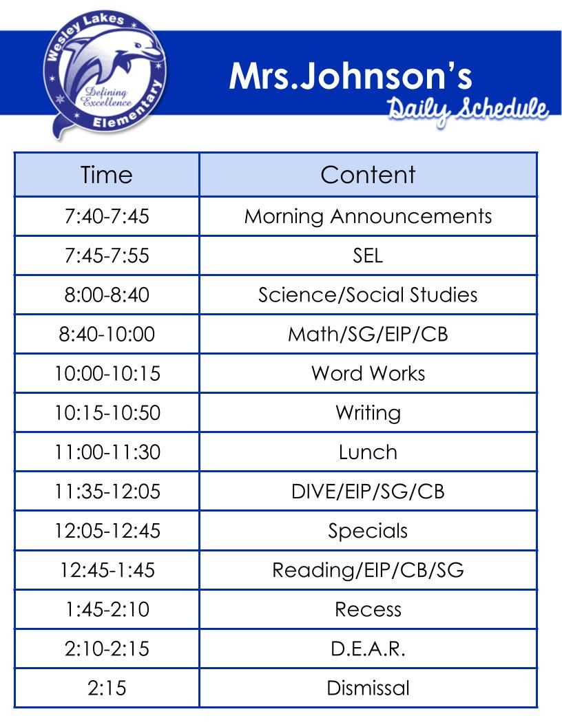 Classroom Schedule