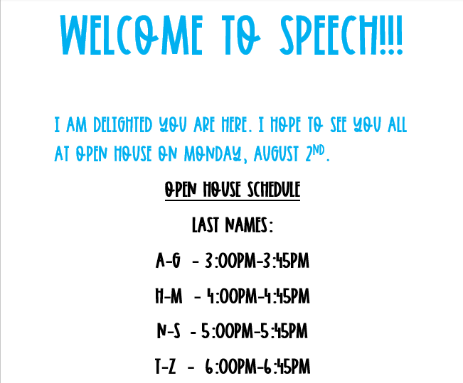 welcome message