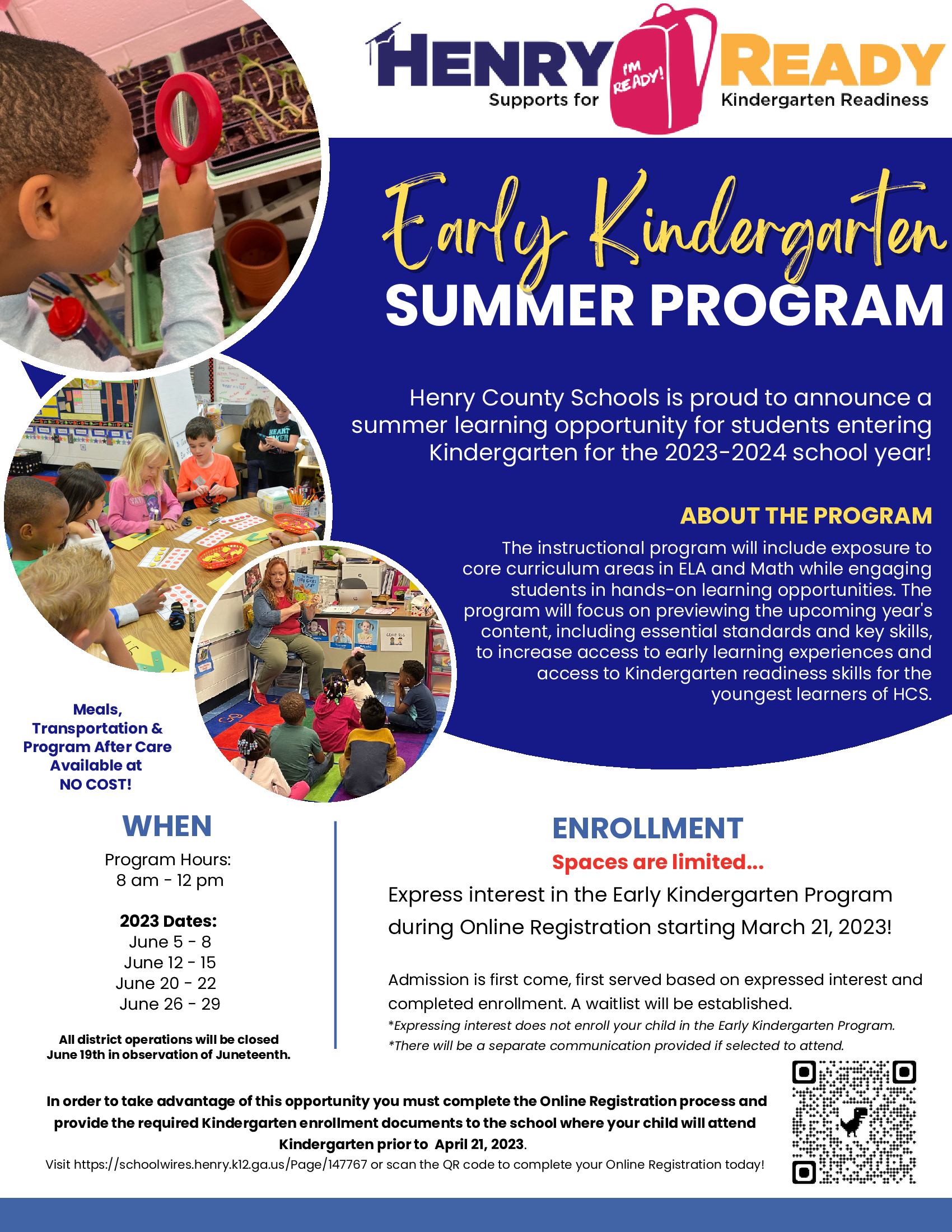  Early Kindergarten Program Flyer