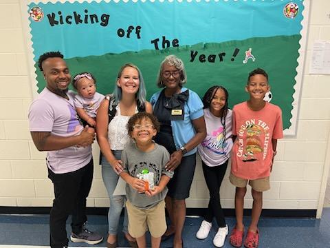 Welcoming students to school at Fairview Elementary