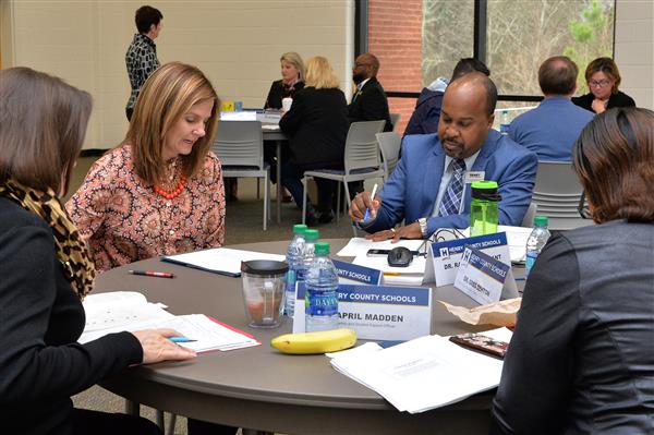 Working with district leadership during a board work session