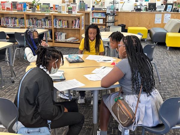 Students working together at a table